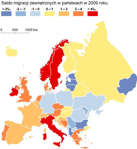 saldo migracji w europie mapa