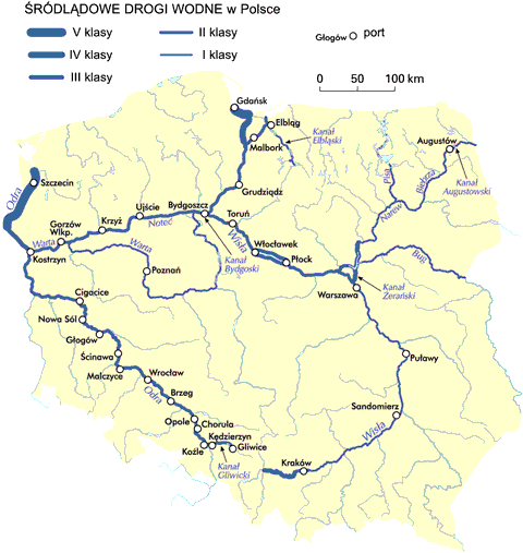 rdldowe szlaki eglowne drogi wodne w polsce mapa