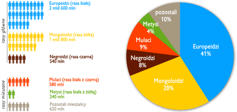 liczebno poszczeglnych odmian ludzi na Ziemi