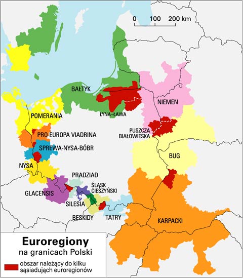 euroregiony mapa