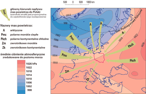 Polska - napyw mas powietrza w styczniu